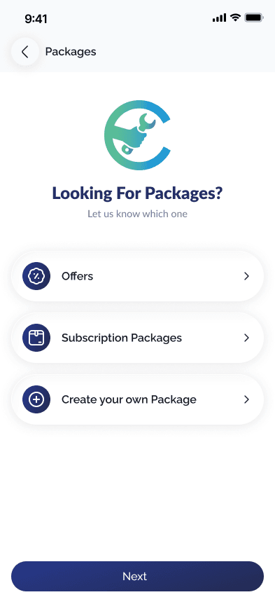 Packages Menu